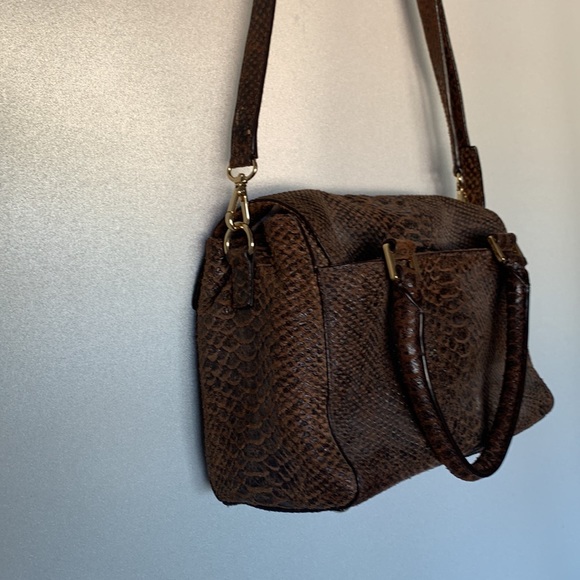 Michael Kors suede snake print to a brown handbag - Picture 7 of 9